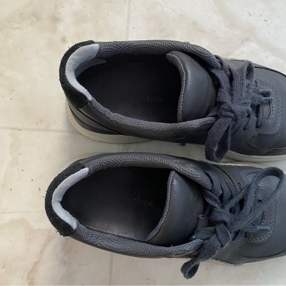 Everlane The Trainer Dark Grey Leather Suede Lace Up Low Top Sneakers Size 6 - Picture 6 of 10